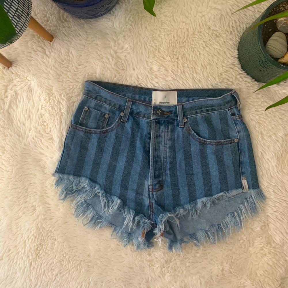 OneTeaspoon Striped Denim Shorts🌵